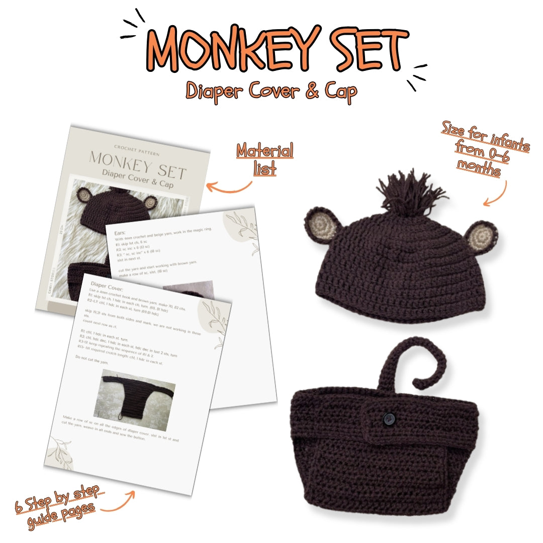 Monkey Set Pattern (From 0-6 Month)